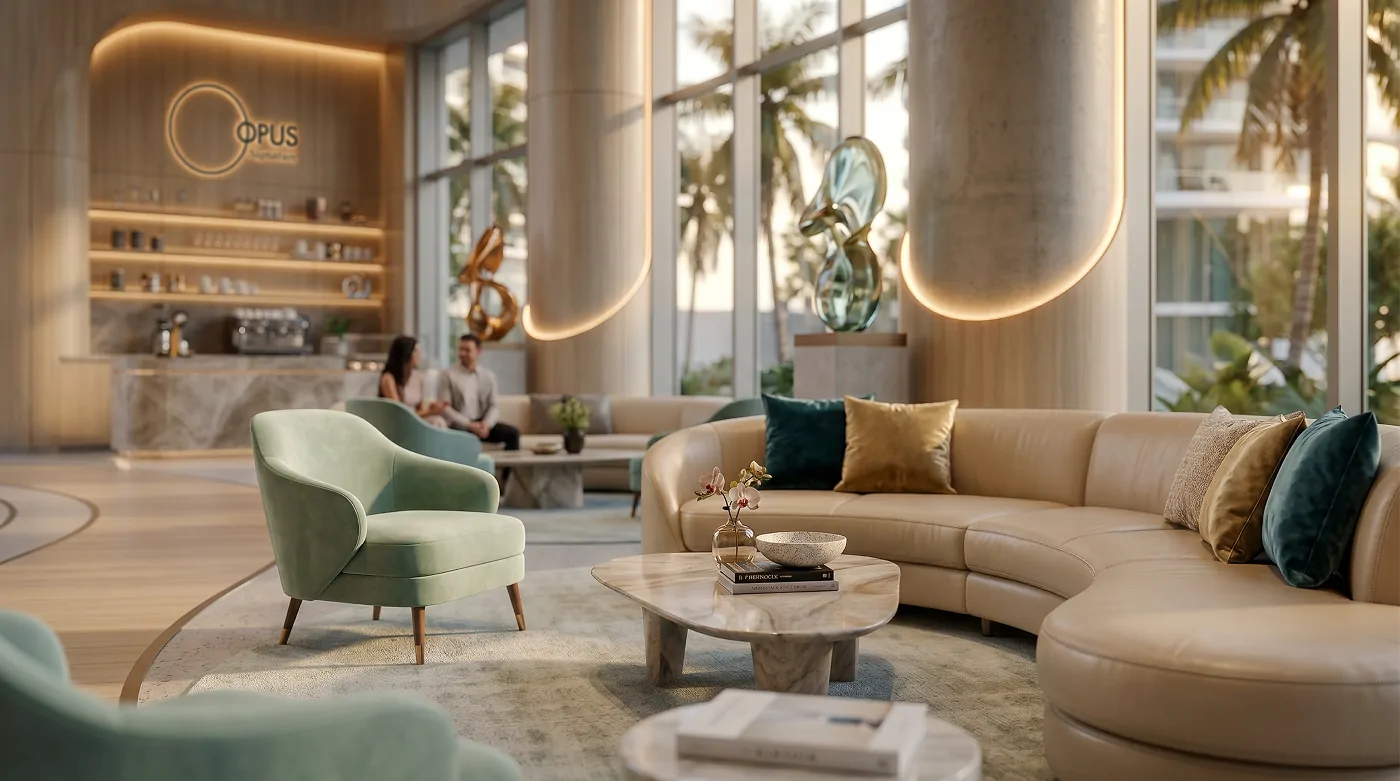 The OPUS Signature concierge lounge and residents' reception